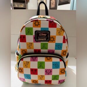 NWT- Loungefly Disney Checkered Backpack